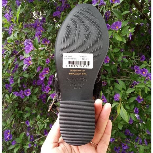 🎀2/$25🎀[H109] RAG & CO [ROSALIE] Black Block Heeled Sandal, Size 7 - Picture 3 of 16